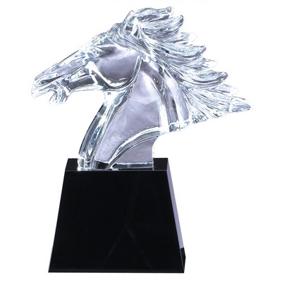 At Full Speed Optical Crystal Horse Award - 12 1/2'' h