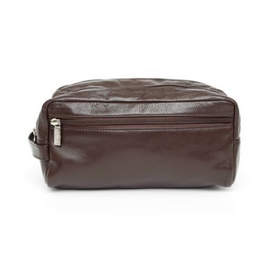 Ashlin® Designer Solomon Expresso Brown Double Section Toiletry Bag