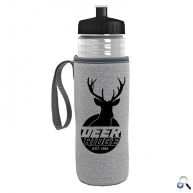 24 Oz. Sports Bottle & Caddy - Push-Pull Lid