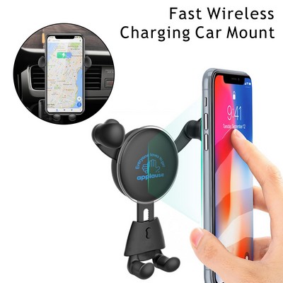 2 in 1 Wireless Car Charger Mount Wireless Charing Car Mounted Charger