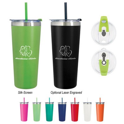 24 Oz. Two-Tone Mountain Tumbler with Straw