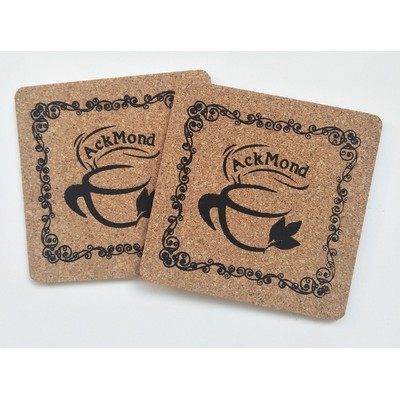 Custom Soft Square Wooden Cork Coaster