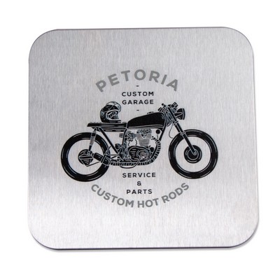 Stainless Steel Square Coaster (2 Color Imprint)