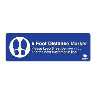 6-Foot Distance 12 x 4" Marker COVID-19 Floor Graphic