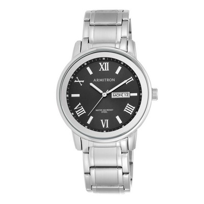 Armitron® Men's Silver/Black Bracelet Watch