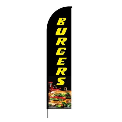 Burgers, Fries & Sandwiches Flag- Feather Banner - Burgers