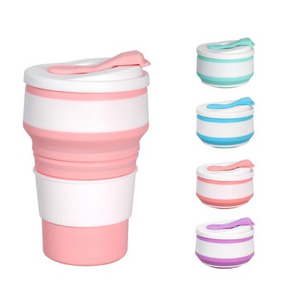 12 OZ Silicone Collapsible Reusable Telescopic Coffee Cup