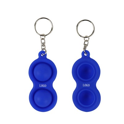 8 Shape Silicone Push Pop Bubble Toy Key Chain