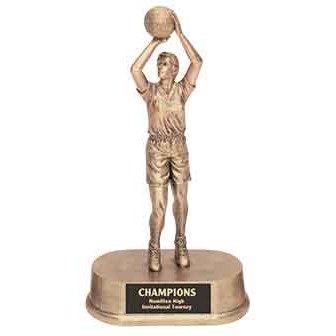 9 1/4" Antique Gold Female Basketball Resin