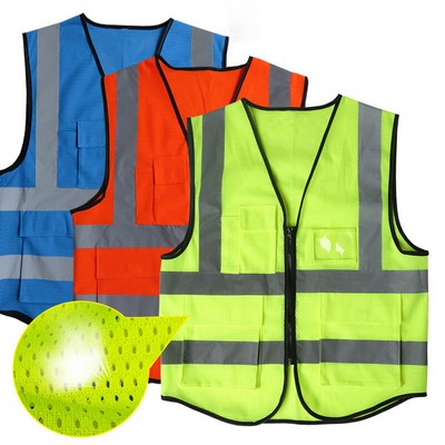 Reflective Mesh Safety Vest with Pockets