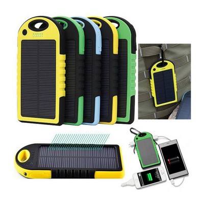 4000mAh Emergency Water Resistant Solar Power Bank - CE/FCC/RoHS Compliant