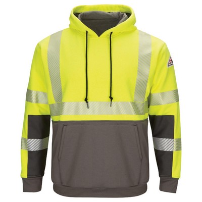 Bulwark® Hi-Visibility Color Block Pullover Fleece Sweatshirt w/Waffle Lining