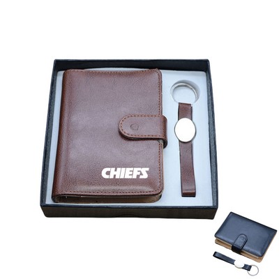 Business Gift Sets, PU Leather Notebook and Key Chain