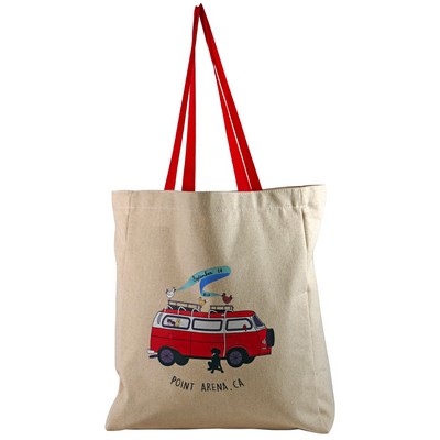 Full Side Gusset Cotton Tote, with Poly Handles & Sublimated Liner