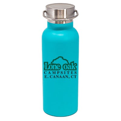 17 Oz. Caribe Matte Seafoam Vacuum Insulated Steel Double Wall Bottle w/Brushed Lid and Handle