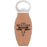 Light Brown Leatherette Bottle Opener w/Magnet