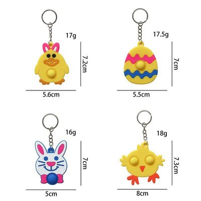 Easter Pop Push Bubble Toy Keychain