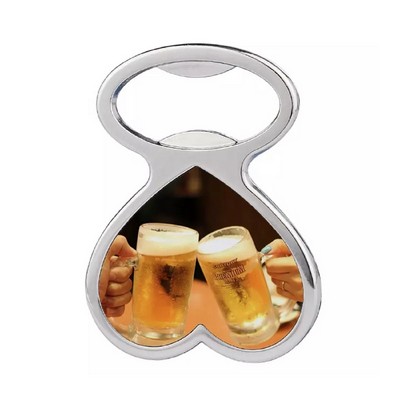 Heart Shaped Bottle Opener Fridge Magnet