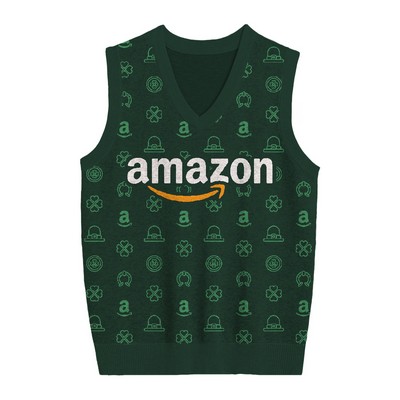 Custom Cotton Blend Jacquard St. Patrick's Day Sweater Vest