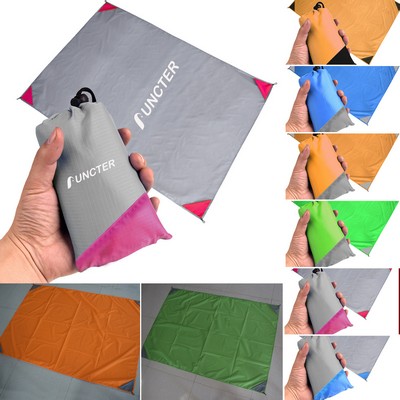 39.4 x 55.16 inch Large Sand Free Beach Mat Travel Pocket Blanket