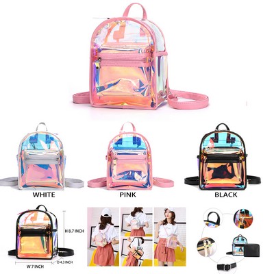 PVC Laser Shiny Transparent Backpack