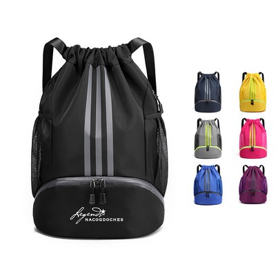 Water Resistant Drawstring Basketball Backpack