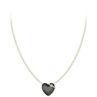 Olivia Burton® Classic Knot Heart Black Necklace w/Gold Accents