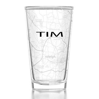 City Map Pint Glass 12Oz