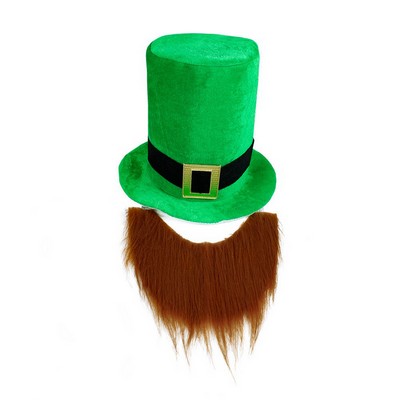 Green Velvet Top Hat Stovepipe Hat with Beard