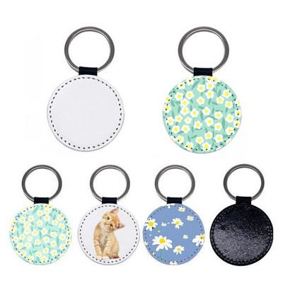 Customized Round PU Keychain