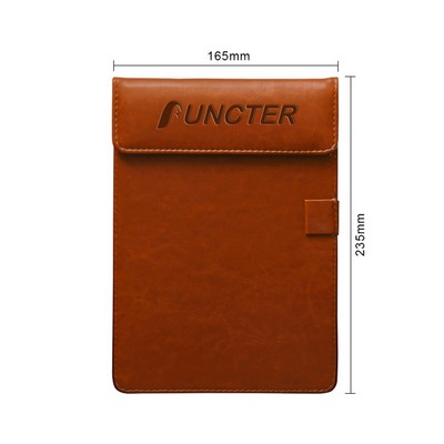 6.5'' X 9.25'' A5 PU Magnetic Clipboard w/Pen Holder