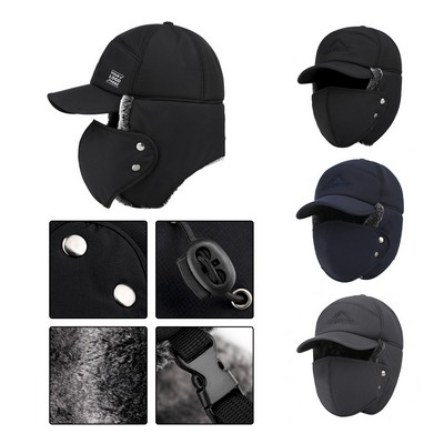 Baseball Cap with Earlaps and Face Mask