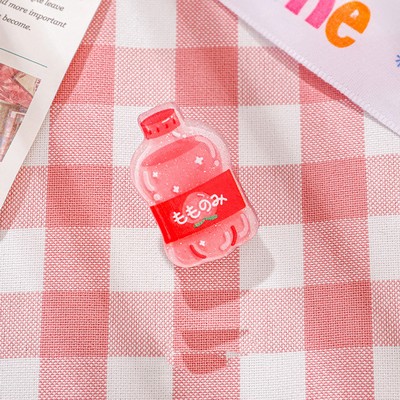 Bottle Shaped Acrylic Album Memo Clip Bag Binder Sealing Clip Food Bag Clamp-Two Sides Imprint