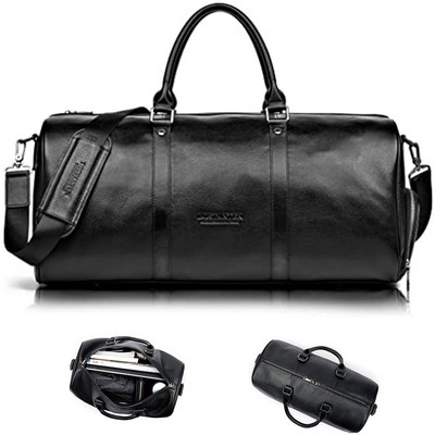 Genuine Leather Sport Gym Duffle Travel Bag