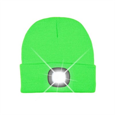 USB Rechargeable LED Beanie Knitted Hat with Light