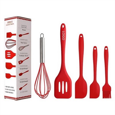 5-Piece Silicone Kitchen Utensil Set - Versatile Cooking Essentials