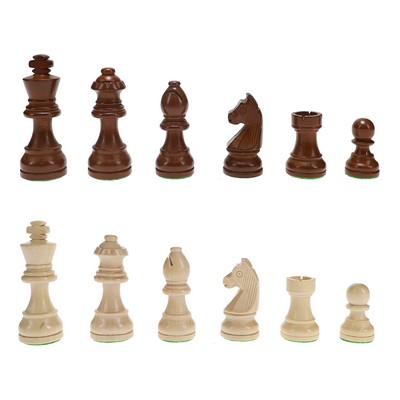 French Staunton Wood Chess Pieces, Weighted with 3 in. King