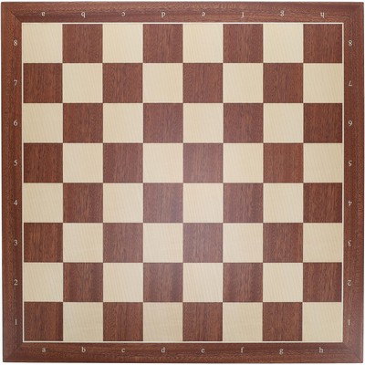 Mahogany Stained Wooden Chess Board, Algebraic Notation,19.75 in.