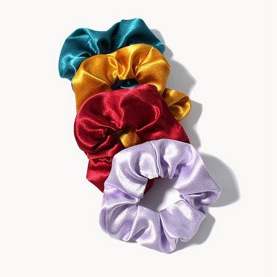 Full Color Vibrant Satin Hair Scrunchie