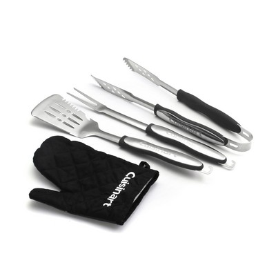 Cuisinart 3 Piece Black Grilling Tool Set w/Grill Glove