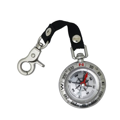 Vintage Zinc Alloy Compass w/Keychain Outdoor Lanyard Compass