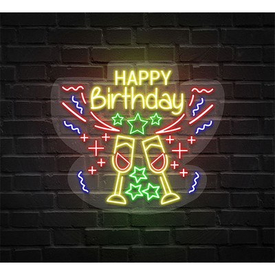 Birthday Cocktail Party Neon Sign