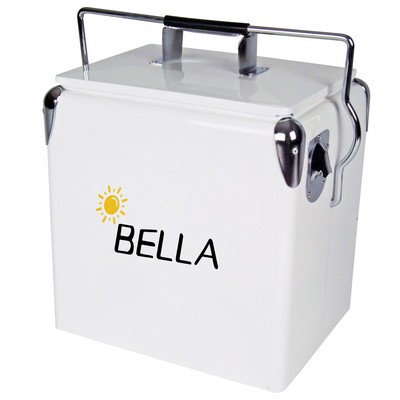 Light Retro Ice Chest Cooler with Bottle Opener 13L