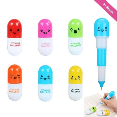 Mini Smiling Face Capsule Pen