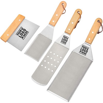 Metal Spatula and Bench Scraper Set for Griddle