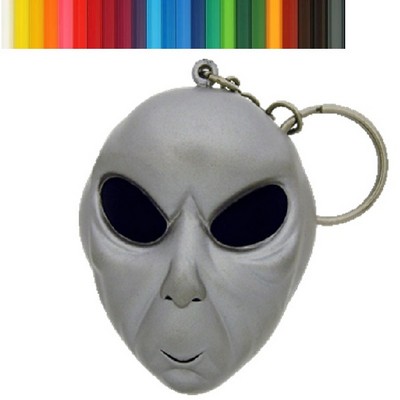 Matte Alien Head Stress Ball Keychain