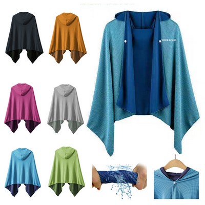 Quick Dry Solid Color Microfiber Cooling Hoodie Towel