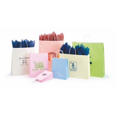 Matte Tints on White Kraft Shopping Bags (16"x 6"x 12 3/8")