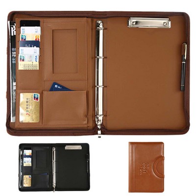 Business Zippered Padfolio Organizer with Multifunctional Features