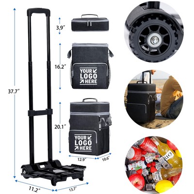 72 Can Large Rolling Cooler Bag with Wheels and Handle Collapsible